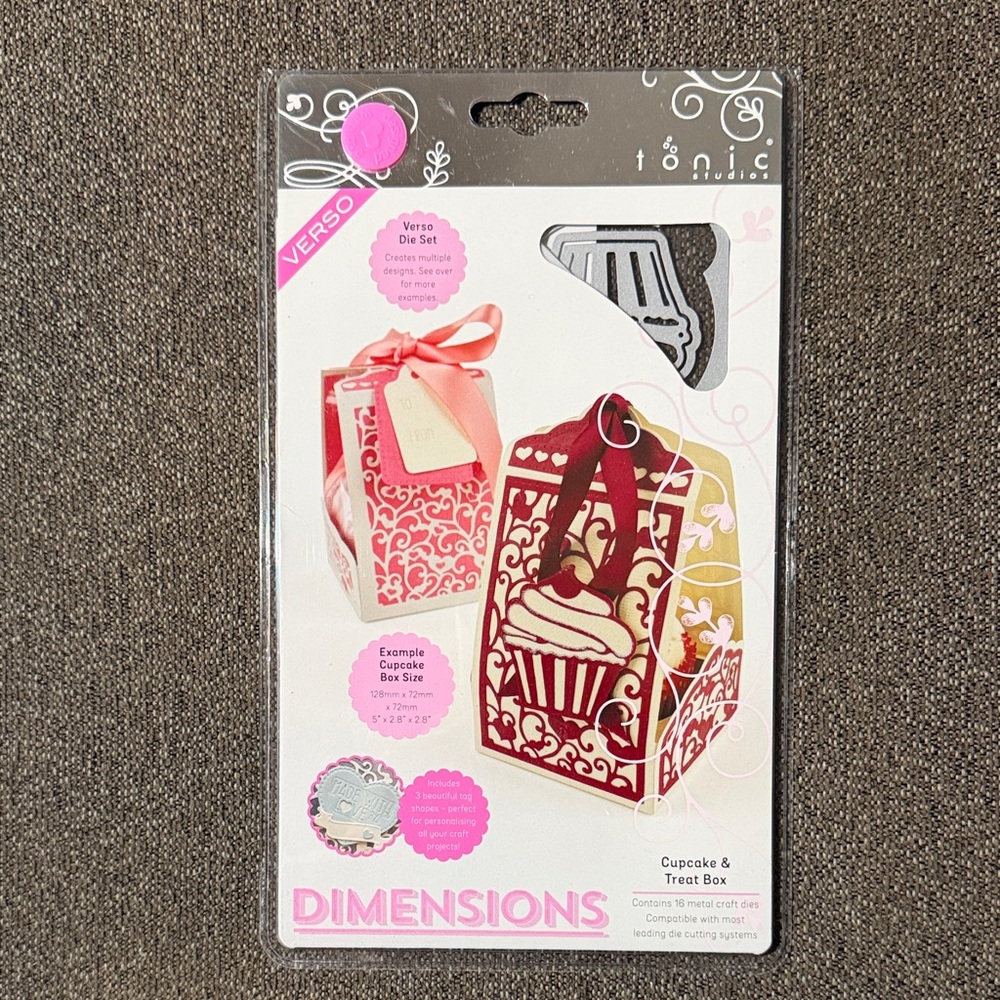 Tonic Studios Verso Dimensions Cupcake & Treat Box Die Set NWT